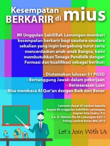 Read more about the article Kesempatan Berkarir di MI Unggulan Sabilillah Lamongan