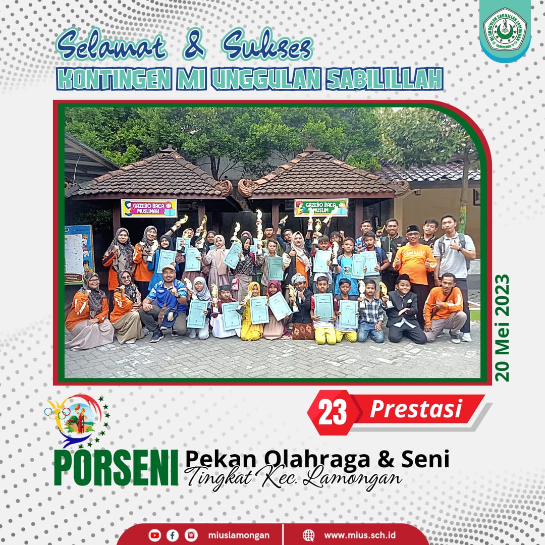 Read more about the article MIUS Sabet 23 Piala di Ajang PORSENI MI Kec. Lamongan 2023